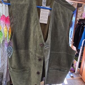 Vintage Womens Green Suede vest NWT Arizona jean co. Size Large